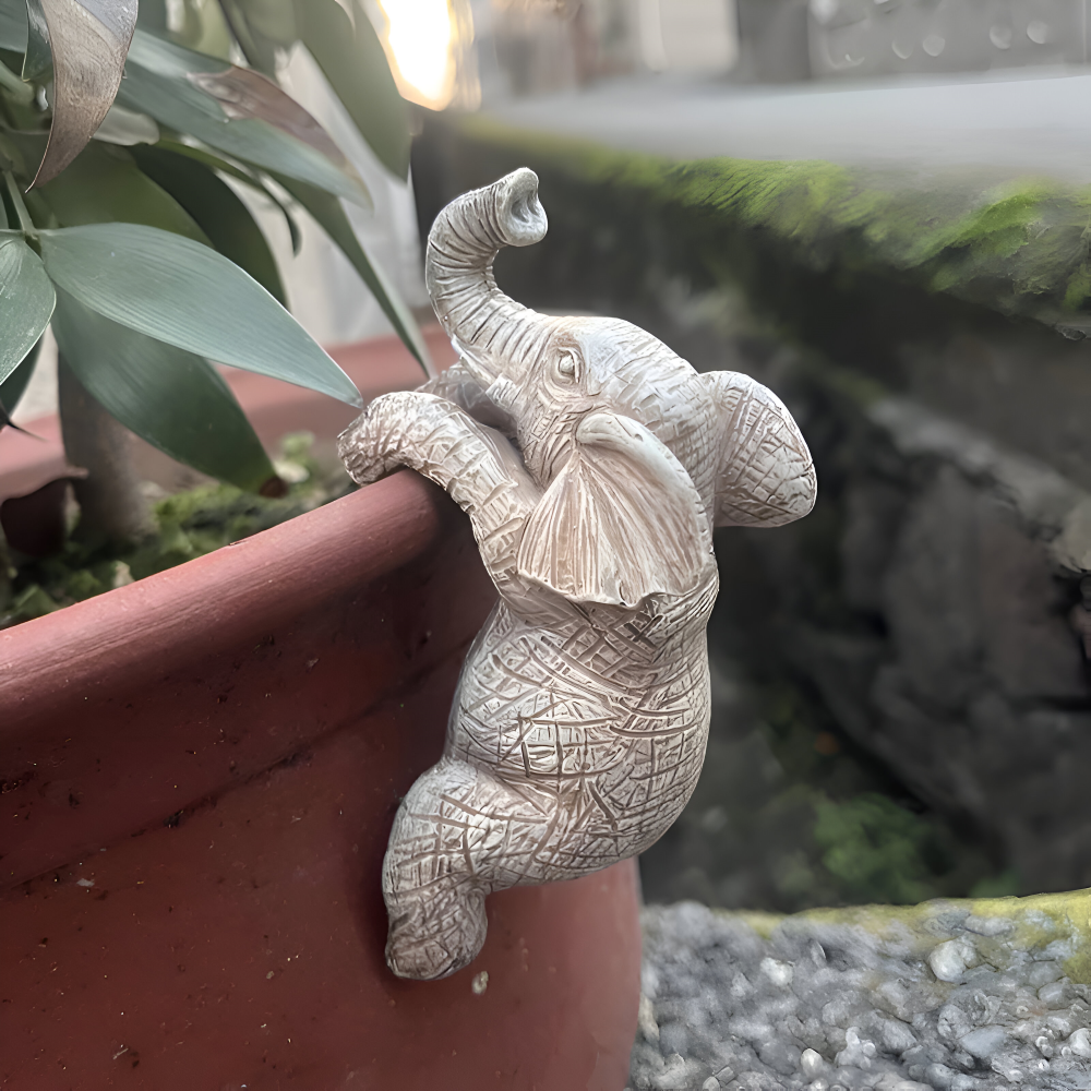 Harz Elefant Topf Hänger - Blumentopf Kleiderbügel Elefant - Hängande Elefanten Dekoration
