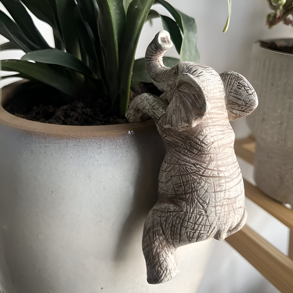 Harz Elefant Topf Hänger - Blumentopf Kleiderbügel Elefant - Hängande Elefanten Dekoration