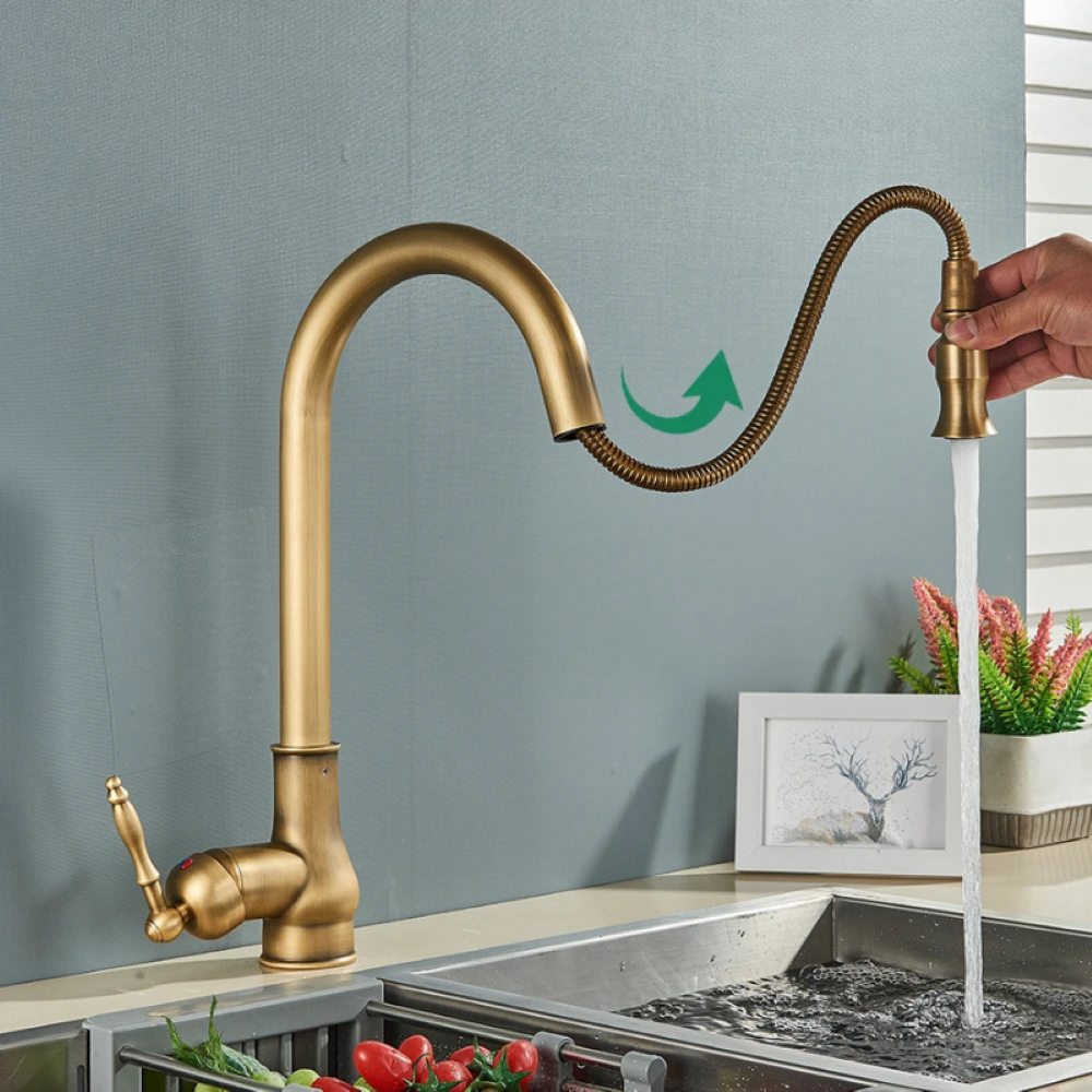 Retro Mässing Kran – Klassisk Antikdesign Kran Kök för Tidlös Elegans