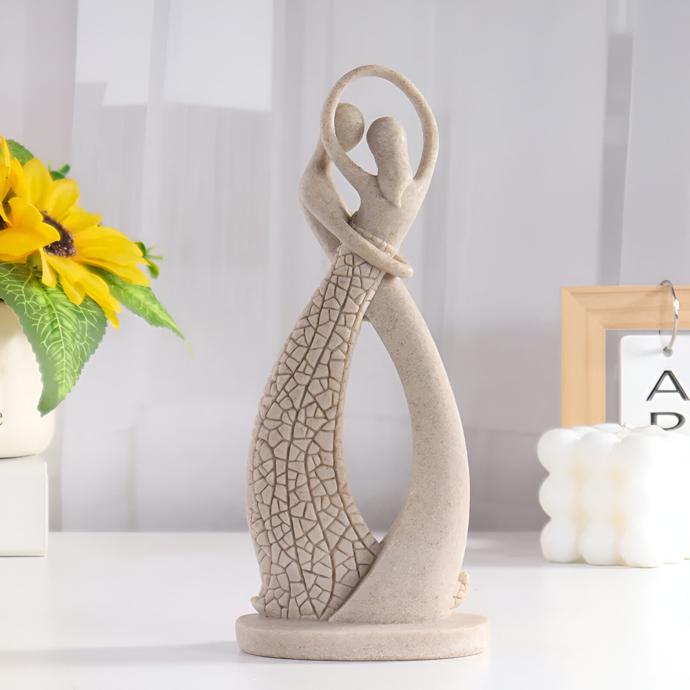Romantiska Sandstenspar Dekor Figurer - Elegant Resin Staty för Heminredning