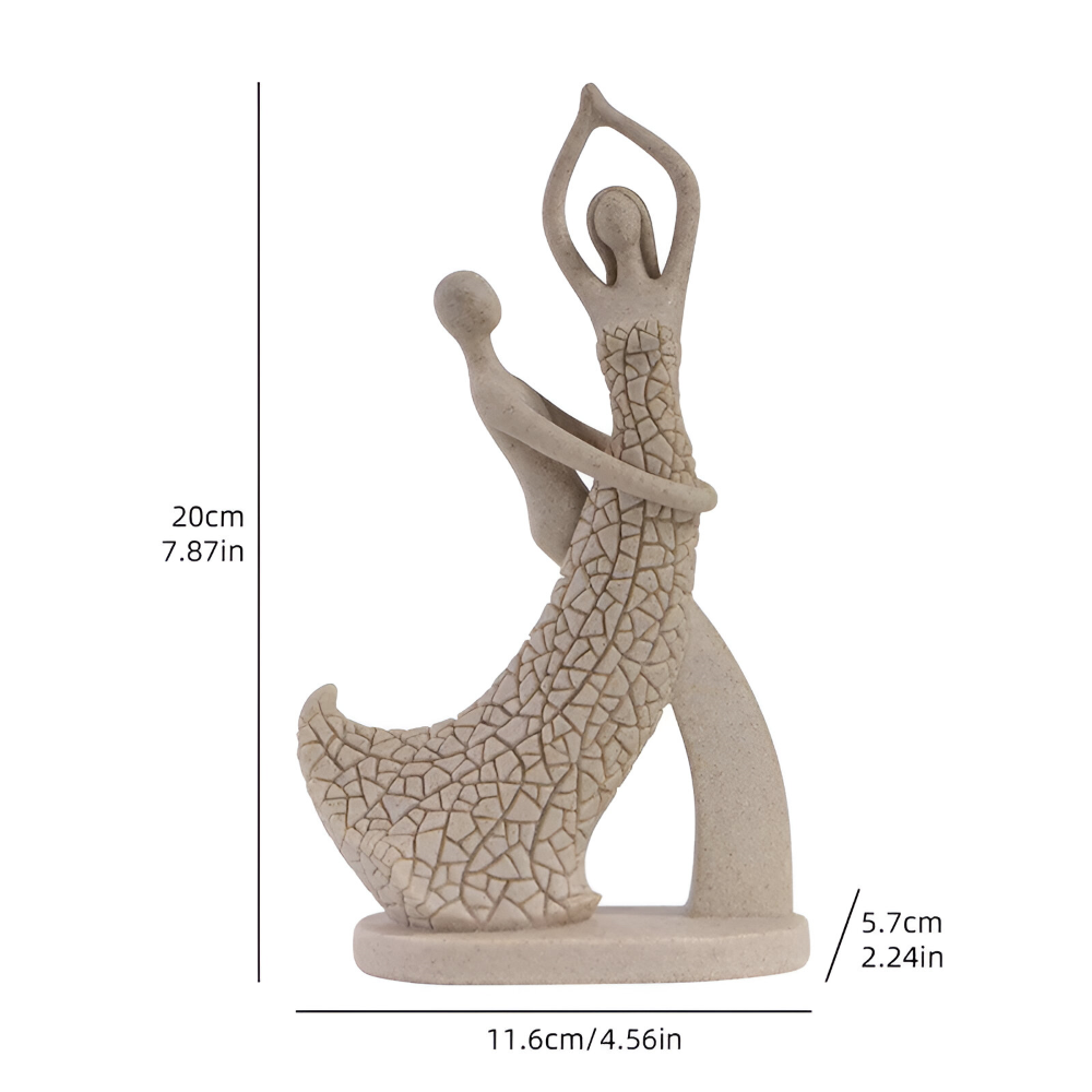Romantiska Sandstenspar Dekor Figurer - Elegant Resin Staty för Heminredning