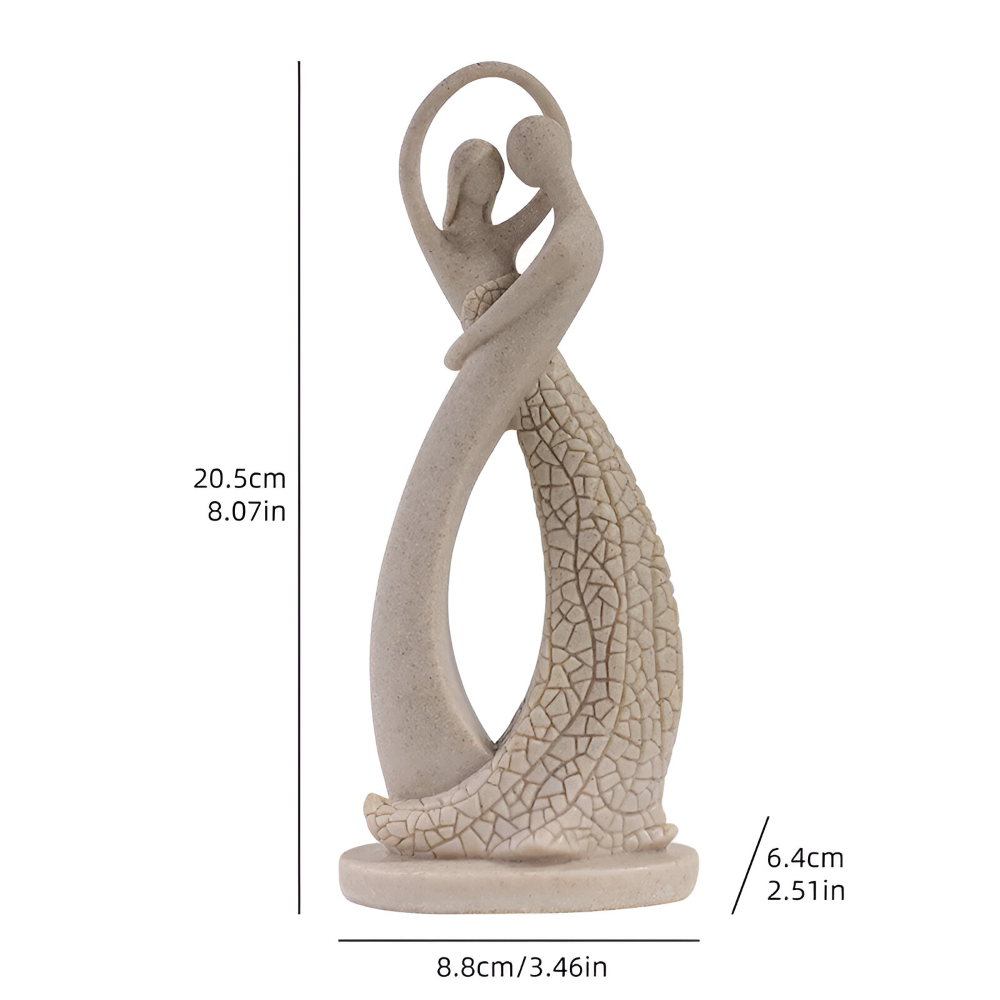 Romantiska Sandstenspar Dekor Figurer - Elegant Resin Staty för Heminredning