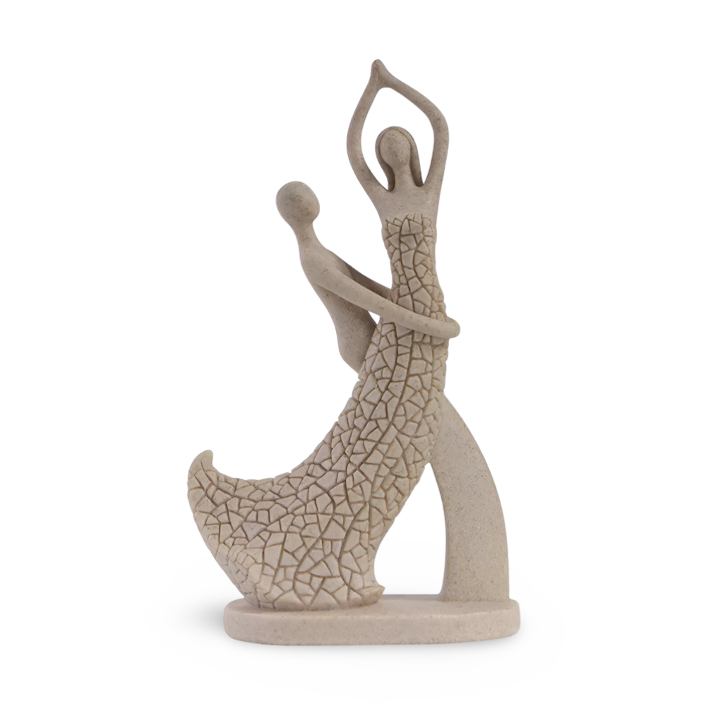 Romantiska Sandstenspar Dekor Figurer - Elegant Resin Staty för Heminredning