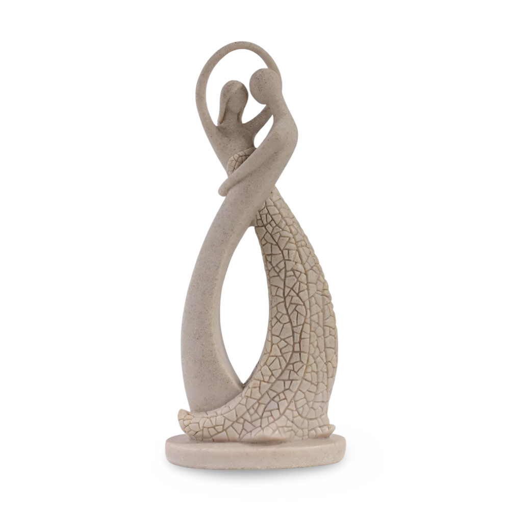 Romantiska Sandstenspar Dekor Figurer - Elegant Resin Staty för Heminredning