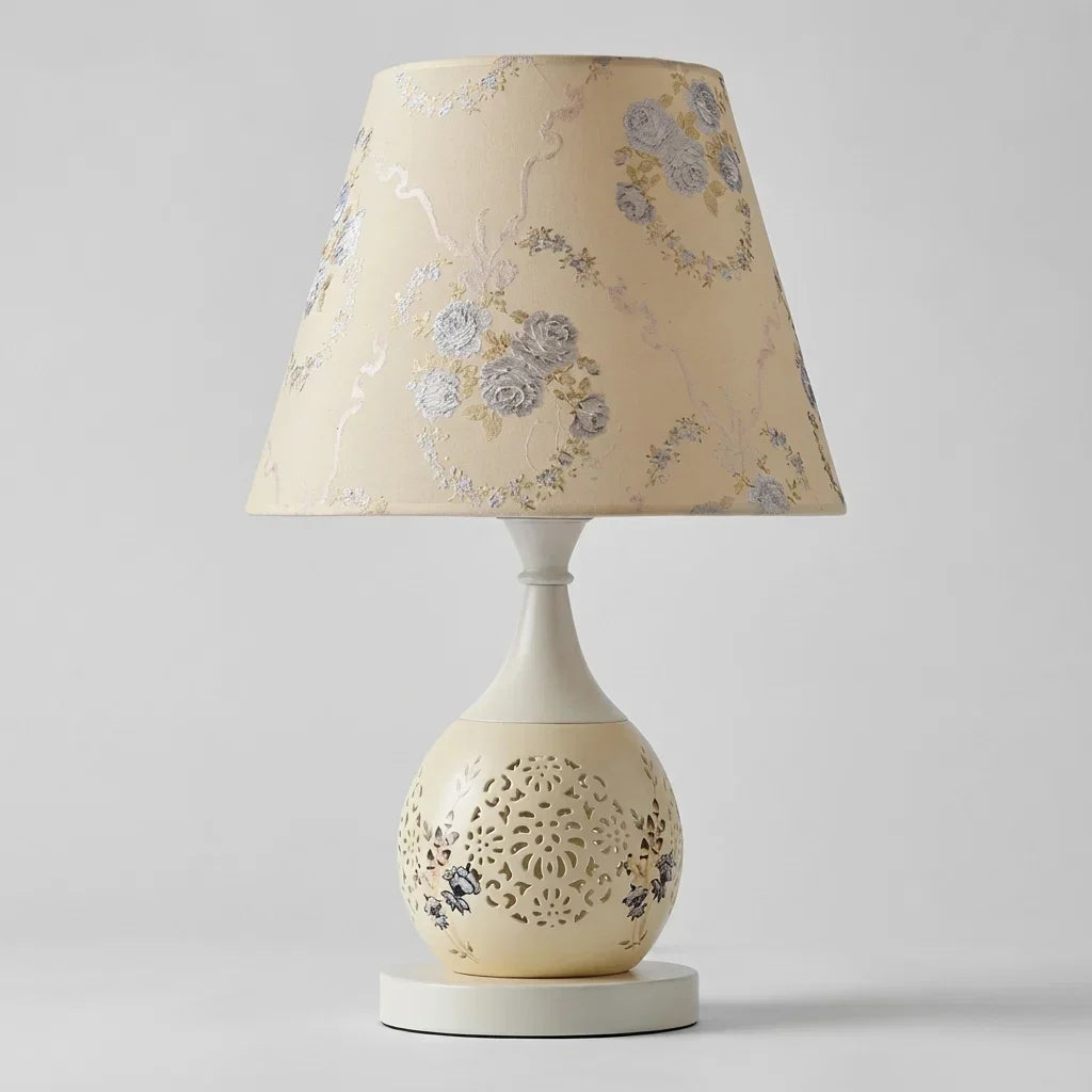 Kristallbordslampa Med Trumskärm I Guld