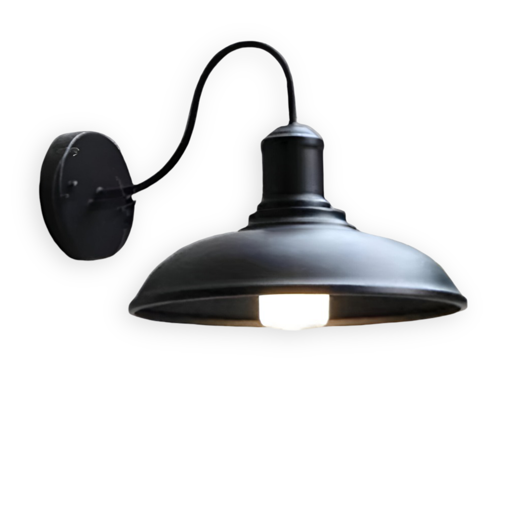 Rustik Järn Vägglampa - Utomhusvägglampa Skål-design för Industriell Belysning