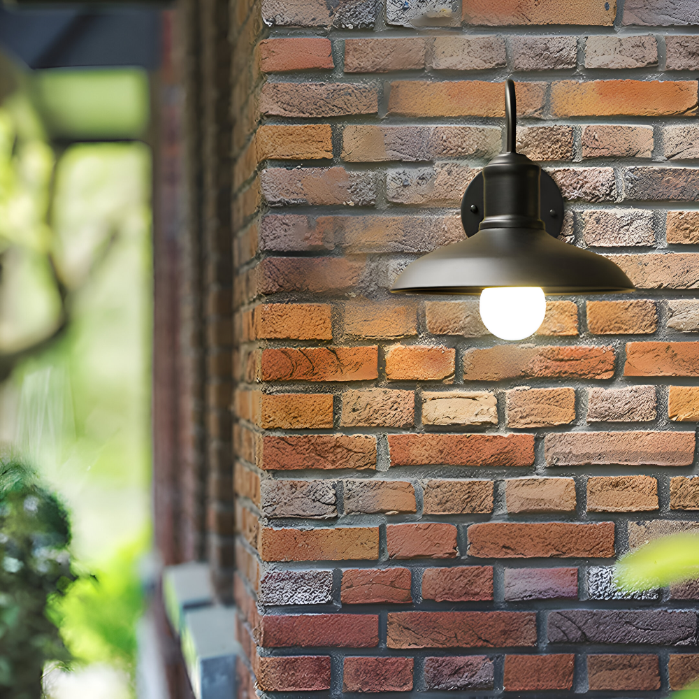 Rustik Järn Vägglampa - Utomhusvägglampa Skål-design för Industriell Belysning