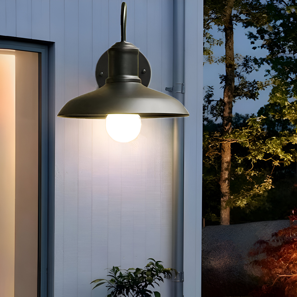 Rustik Järn Vägglampa - Utomhusvägglampa Skål-design för Industriell Belysning