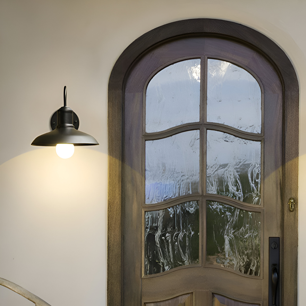 Rustik Järn Vägglampa - Utomhusvägglampa Skål-design för Industriell Belysning