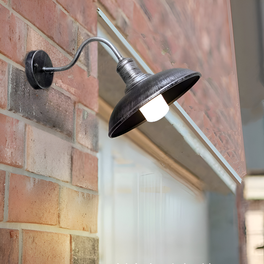 Rustik Järn Vägglampa - Utomhusvägglampa Skål-design för Industriell Belysning