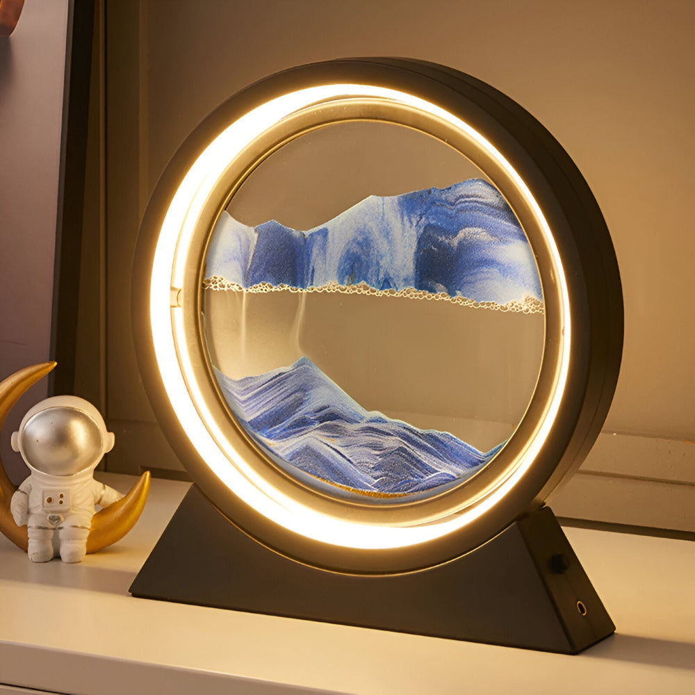 Sands of Time - Sandkonst LED Bordslampa - Roternade Sandkonst Lampa