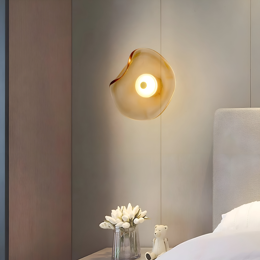 Skandinaviskt Inspirerad Böjd Glas Vägglampa - LED Vägglampa för Inomhusbruk i Japandi-design
