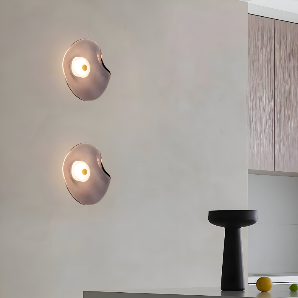 Skandinaviskt Inspirerad Böjd Glas Vägglampa - LED Vägglampa för Inomhusbruk i Japandi-design