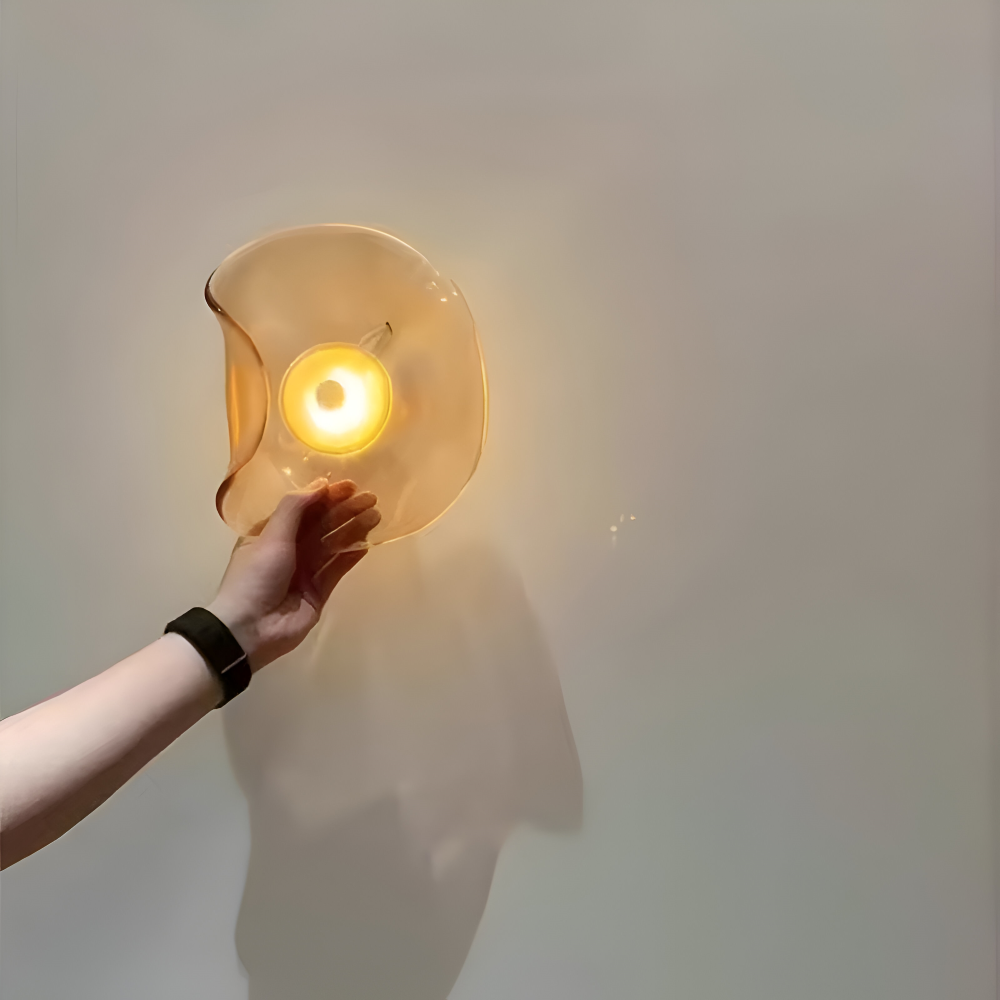 Skandinaviskt Inspirerad Böjd Glas Vägglampa - LED Vägglampa för Inomhusbruk i Japandi-design