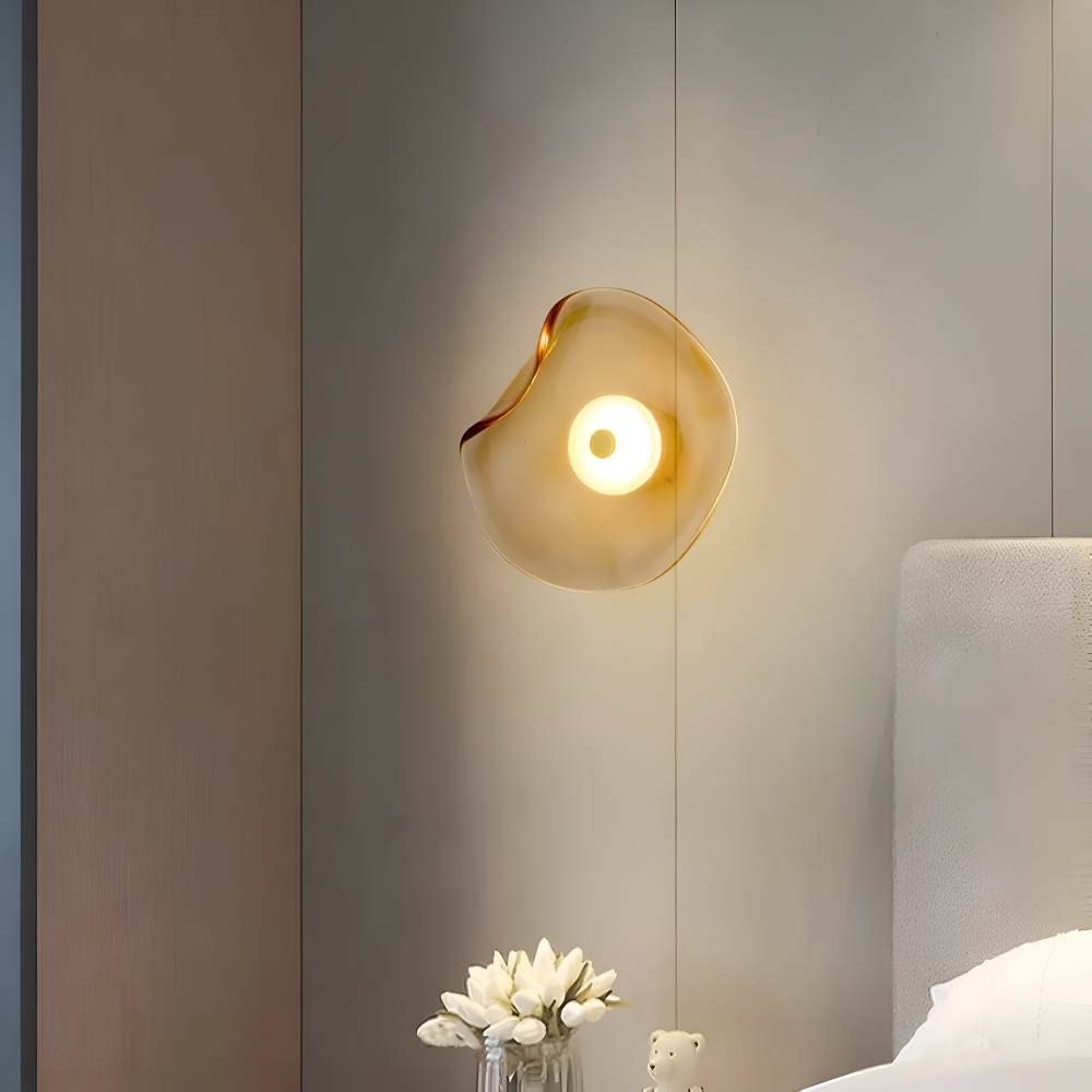 Skandinaviskt Inspirerad Böjd Glas Vägglampa - LED Vägglampa för Inomhusbruk i Japandi-design