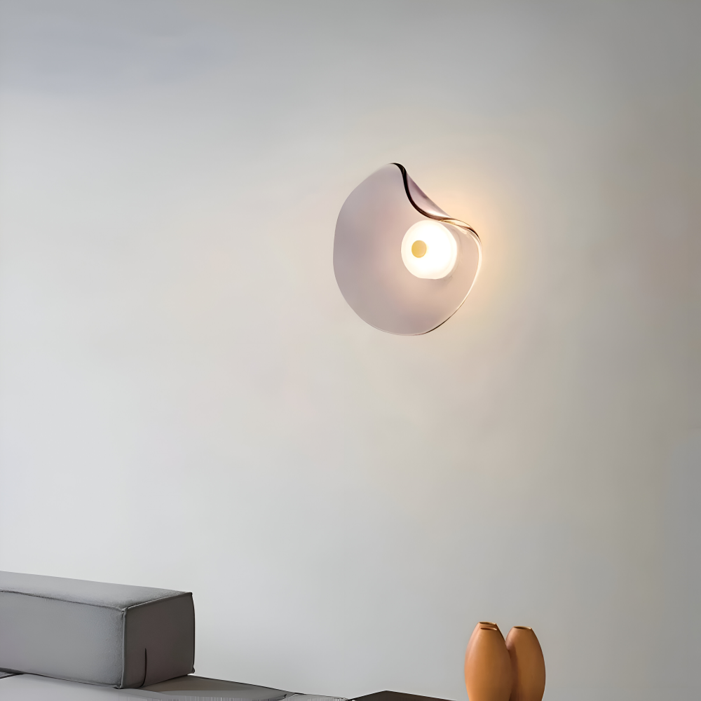 Skandinaviskt Inspirerad Böjd Glas Vägglampa - LED Vägglampa för Inomhusbruk i Japandi-design