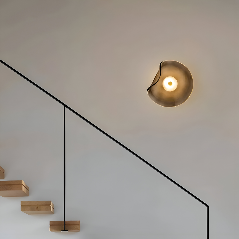 Skandinaviskt Inspirerad Böjd Glas Vägglampa - LED Vägglampa för Inomhusbruk i Japandi-design