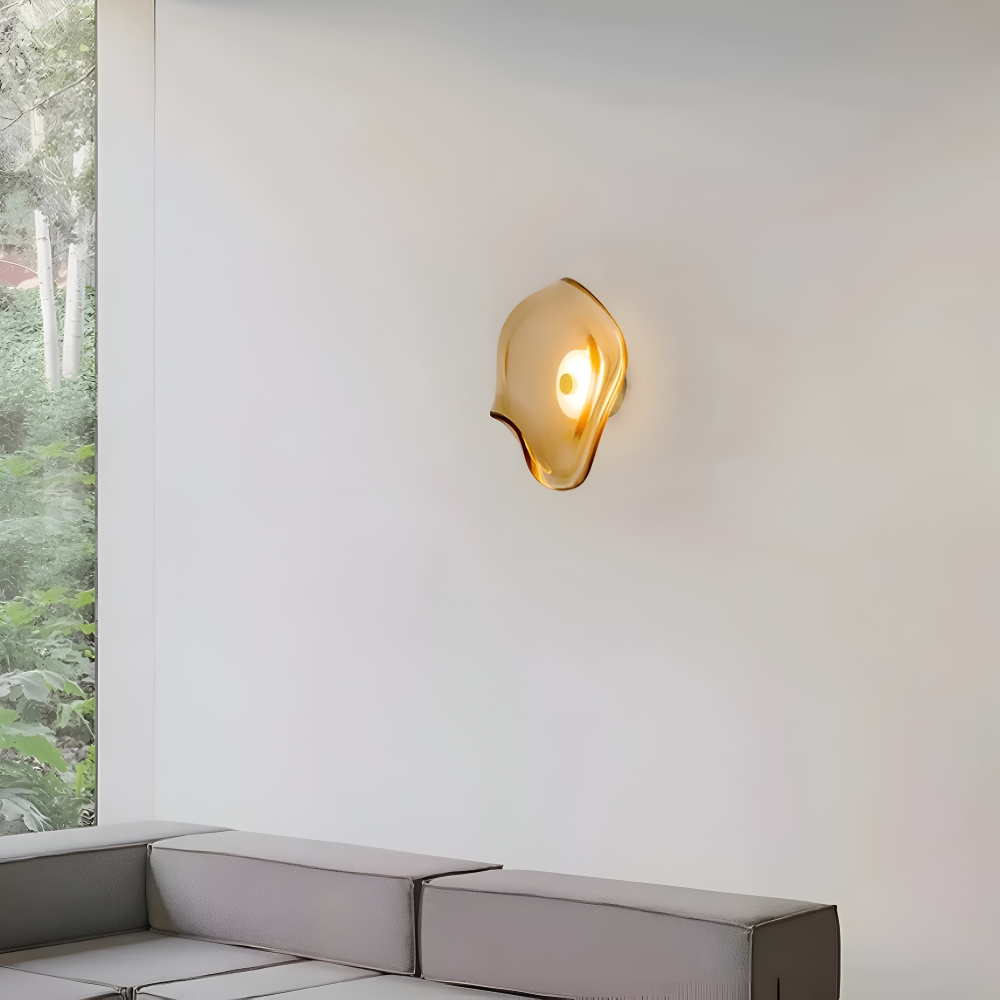 Skandinaviskt Inspirerad Böjd Glas Vägglampa - LED Vägglampa för Inomhusbruk i Japandi-design