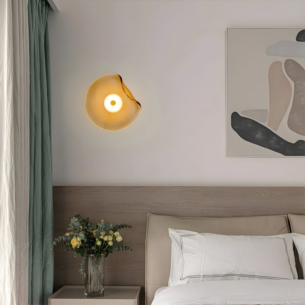 Skandinaviskt Inspirerad Böjd Glas Vägglampa - LED Vägglampa för Inomhusbruk i Japandi-design