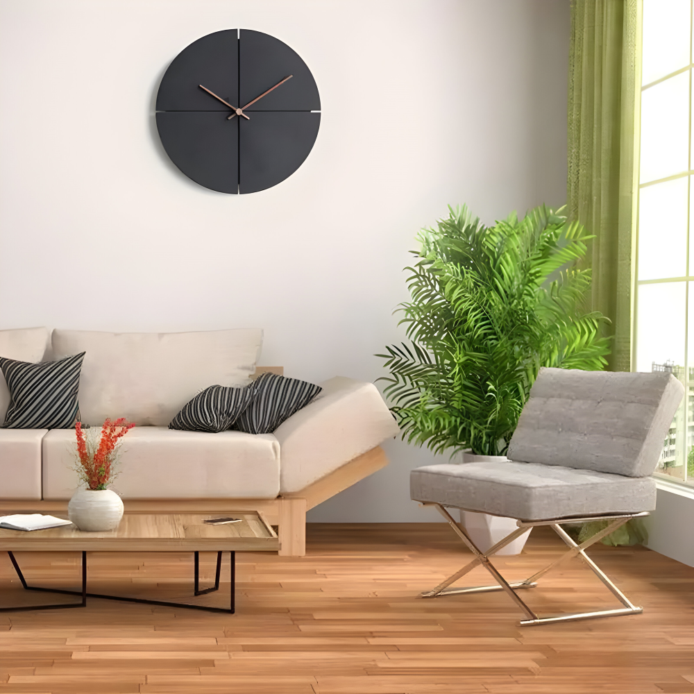 Skandinavisk Svart Rund/Kvadratisk VÀggklocka för Moderna Interiörer