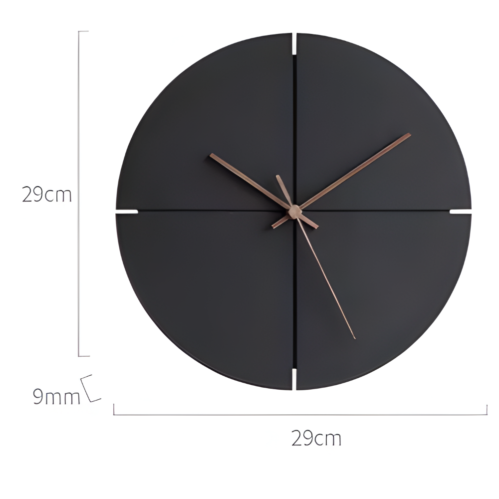 Skandinavisk Svart Rund/Kvadratisk Väggklocka för Moderna Interiörer