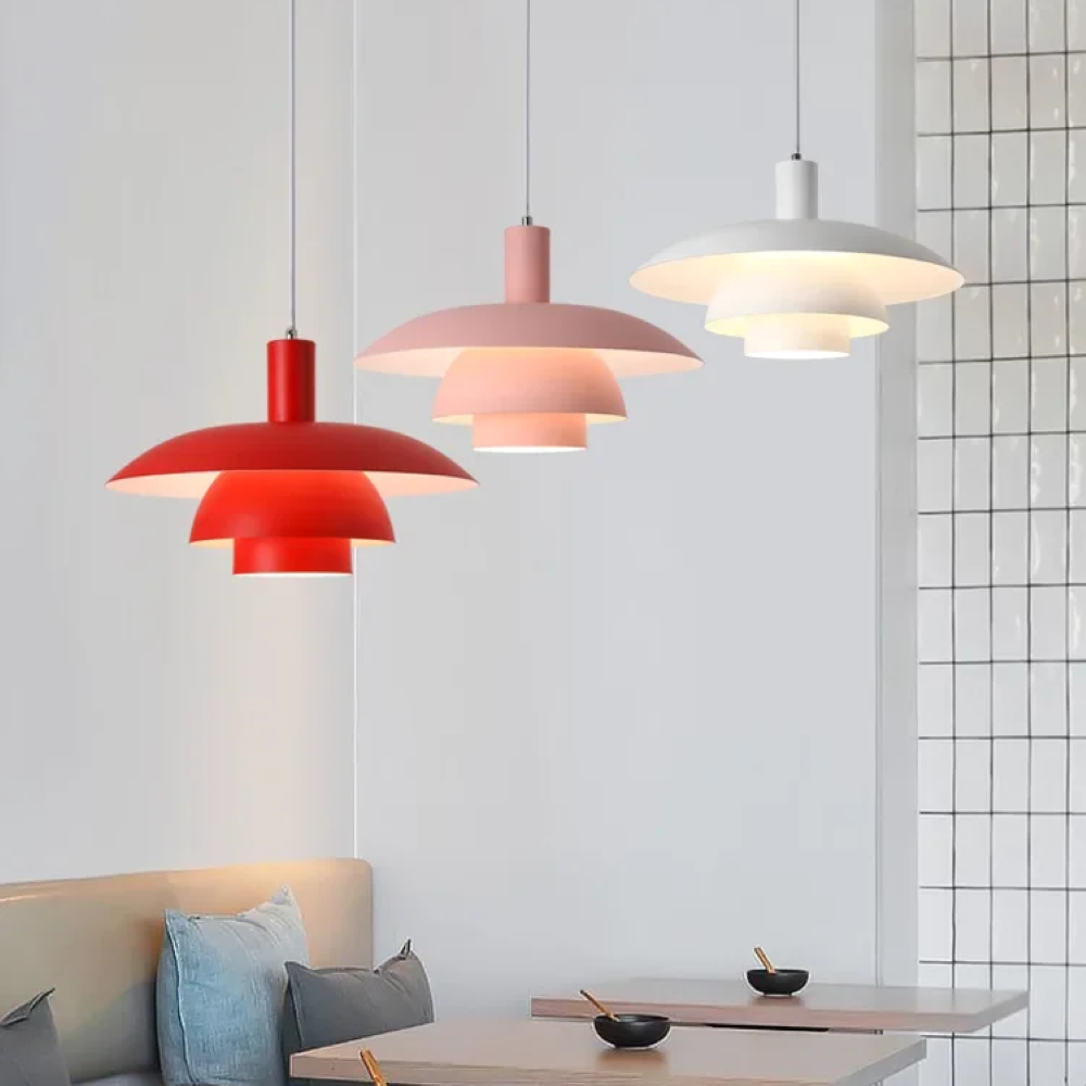 Skandinavisk Metall Hänglampa i Modern Design - Färgglad Pendellampa