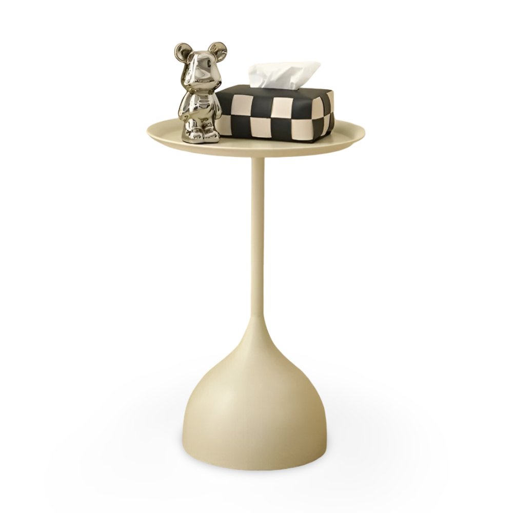 Skandinavisk Rund Metall Sidobord - Modernt Minimalistiskt Design Akzentbord