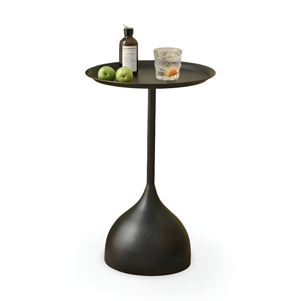 Skandinavisk Rund Metall Sidobord - Modernt Minimalistiskt Design Akzentbord