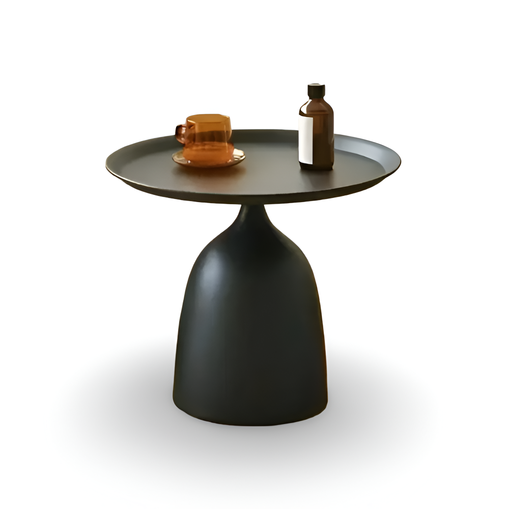 Skandinavisk Rund Metall Sidobord - Modernt Minimalistiskt Design Akzentbord