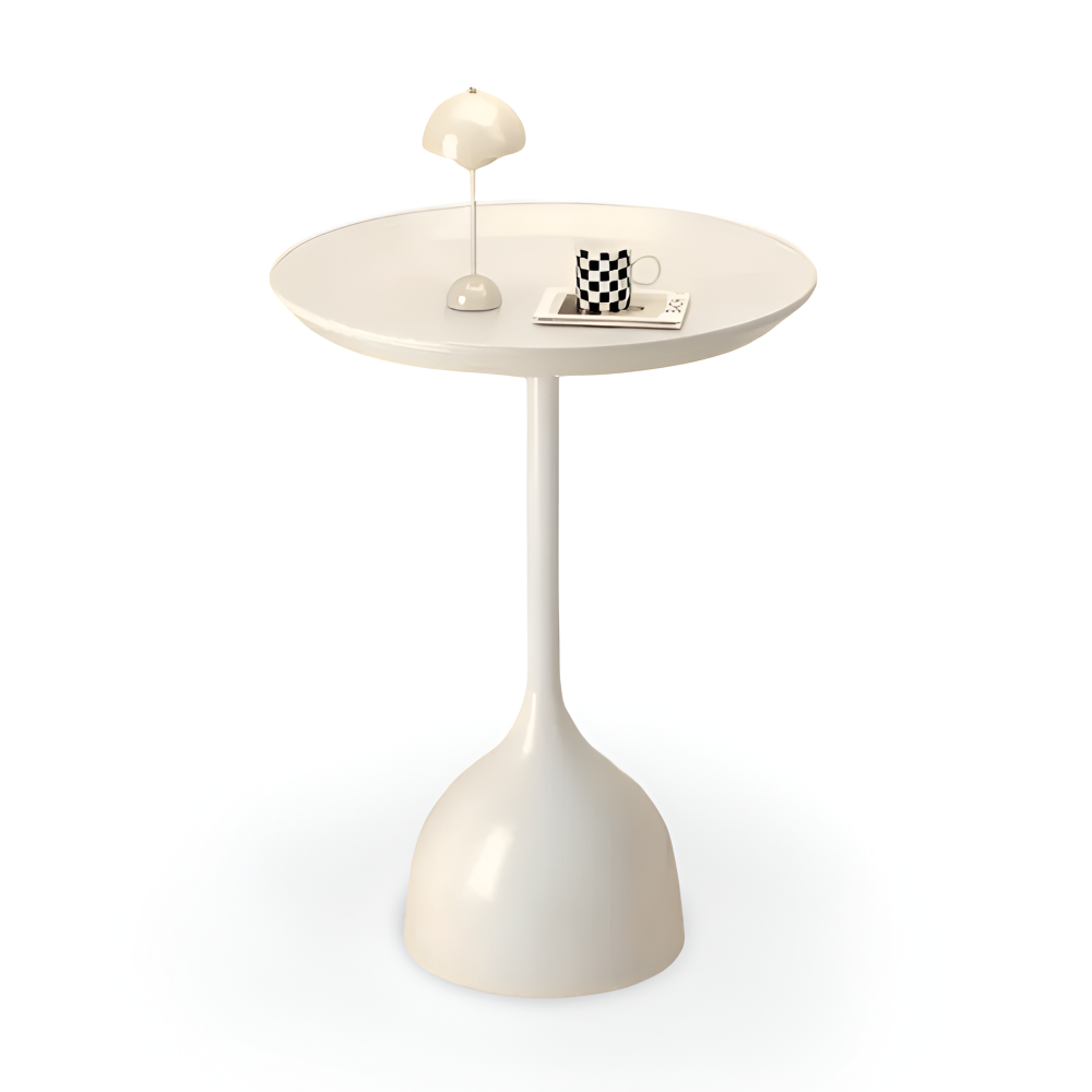 Skandinavisk Rund Metall Sidobord - Modernt Minimalistiskt Design Akzentbord