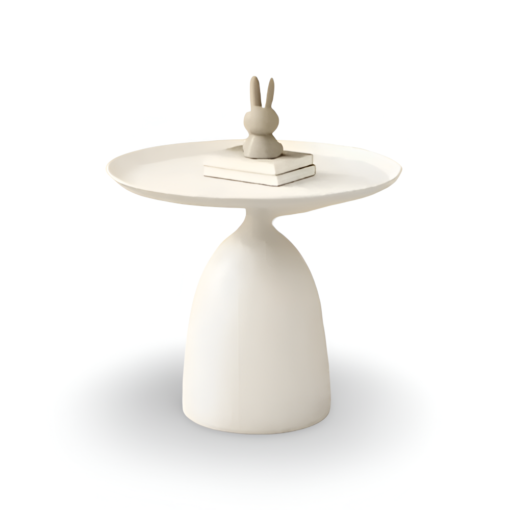 Skandinavisk Rund Metall Sidobord - Modernt Minimalistiskt Design Akzentbord