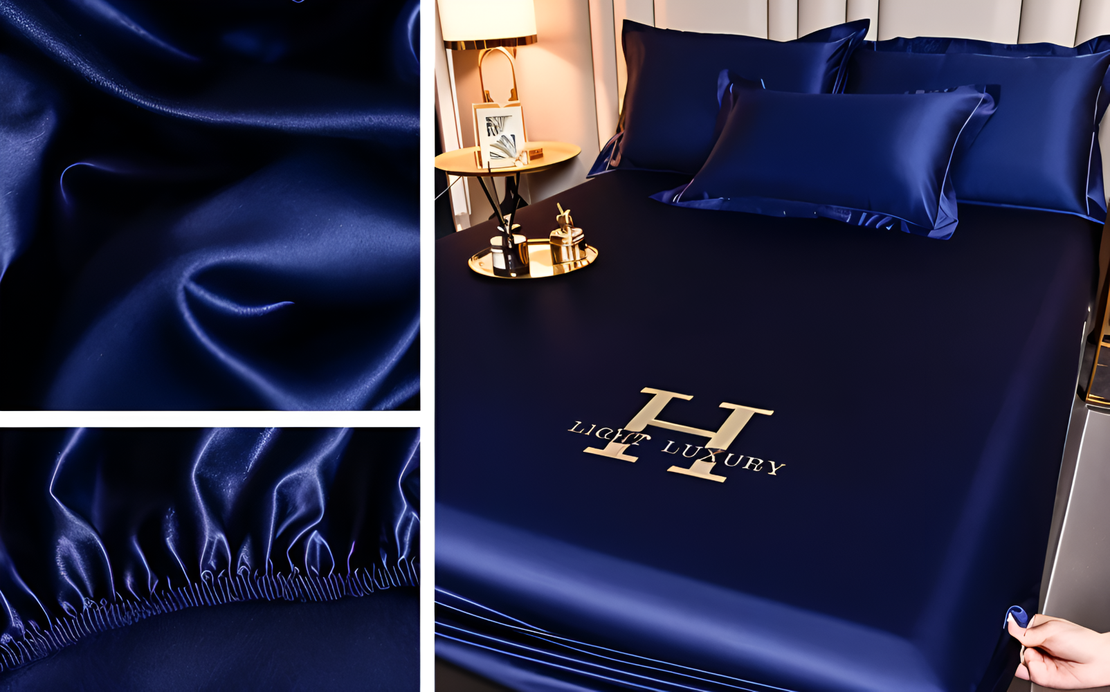 Glänsande Silk Sheets - Andningsbart Satin Spännbettuch - Madrasskydd