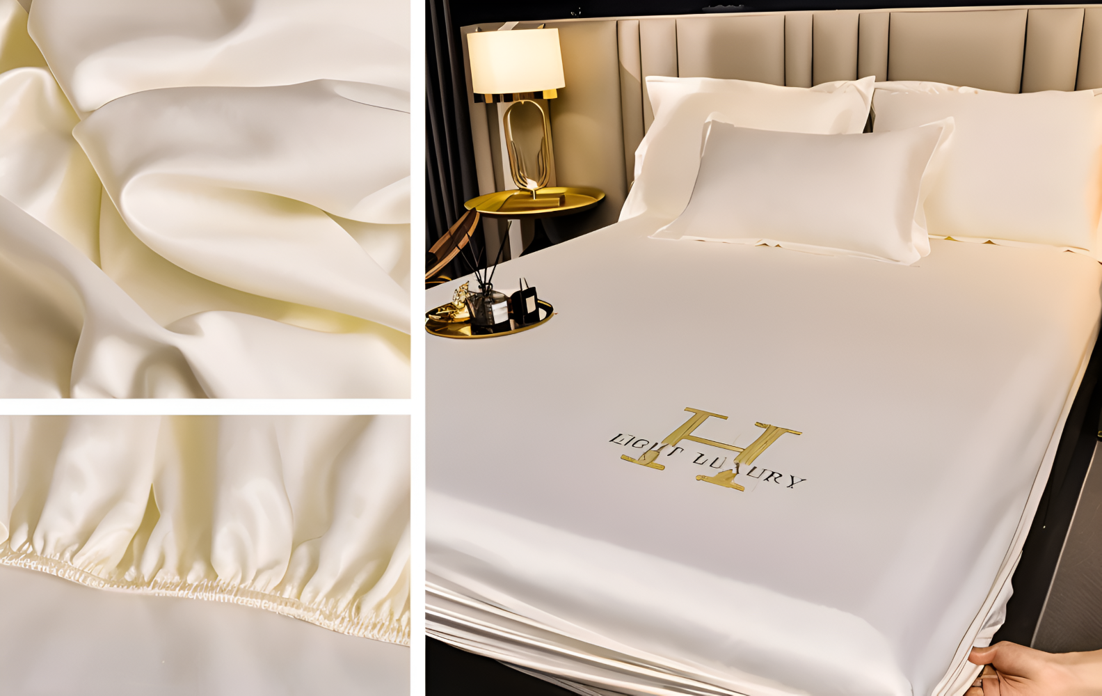 Glänsande Silk Sheets - Andningsbart Satin Spännbettuch - Madrasskydd