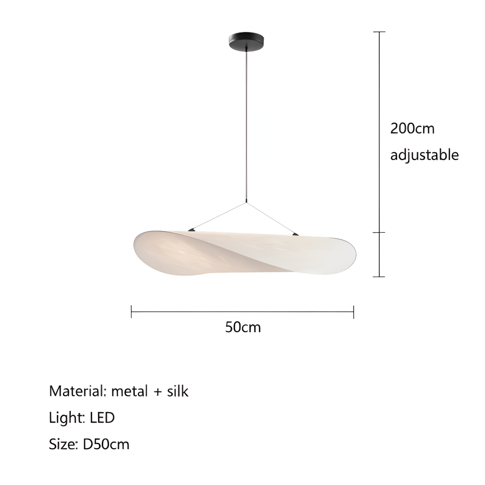 SilkyFab Pendellampa - Handgjord LED Hänglampa av Tyg