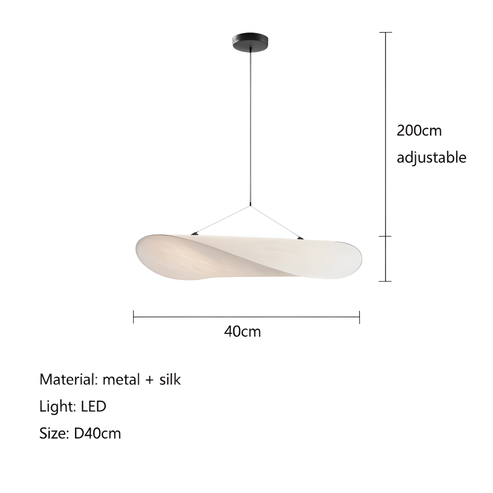 SilkyFab Pendellampa - Handgjord LED Hänglampa av Tyg