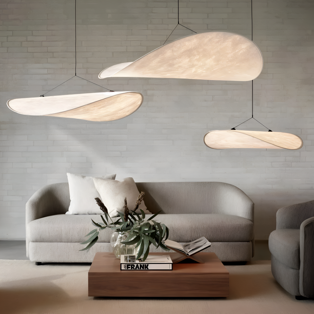 SilkyFab Pendellampa - Handgjord LED Hänglampa av Tyg