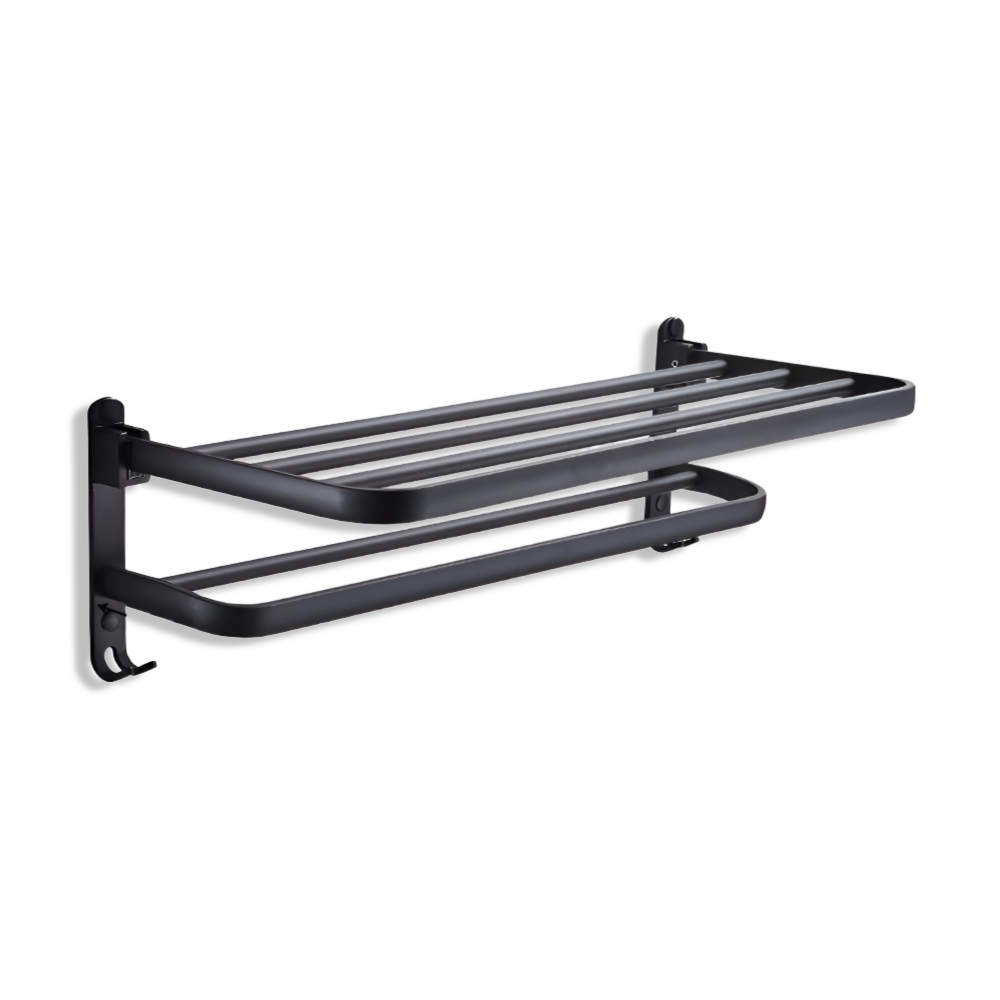 SleekBlack Handdukshållare - Premium Aluminium Handdukshängare med Krok