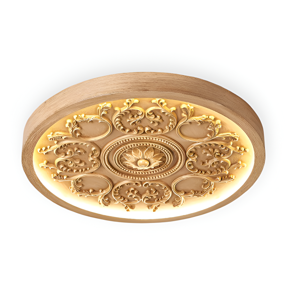 Snygg Snidad Flora LED Taklampa - Taklampa med Minimalistisk Design i Resin för Sovrum