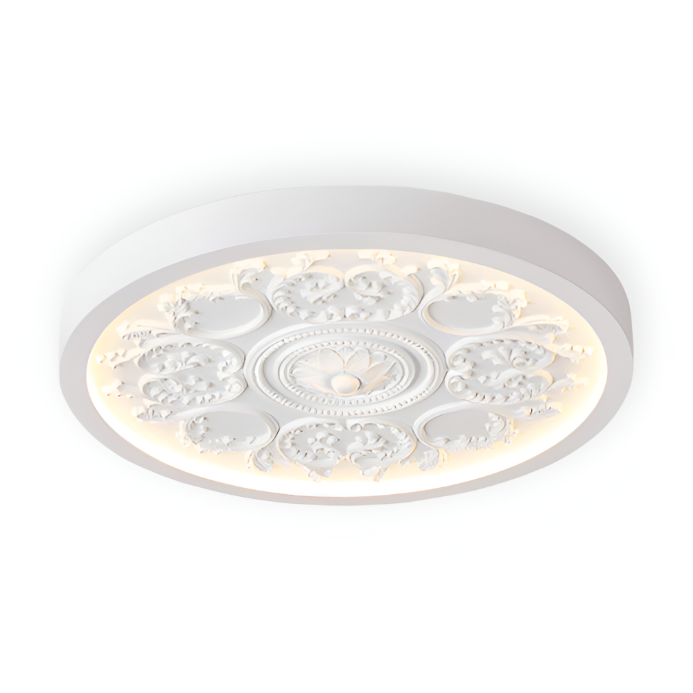 Snygg Snidad Flora LED Taklampa - Taklampa med Minimalistisk Design i Resin för Sovrum