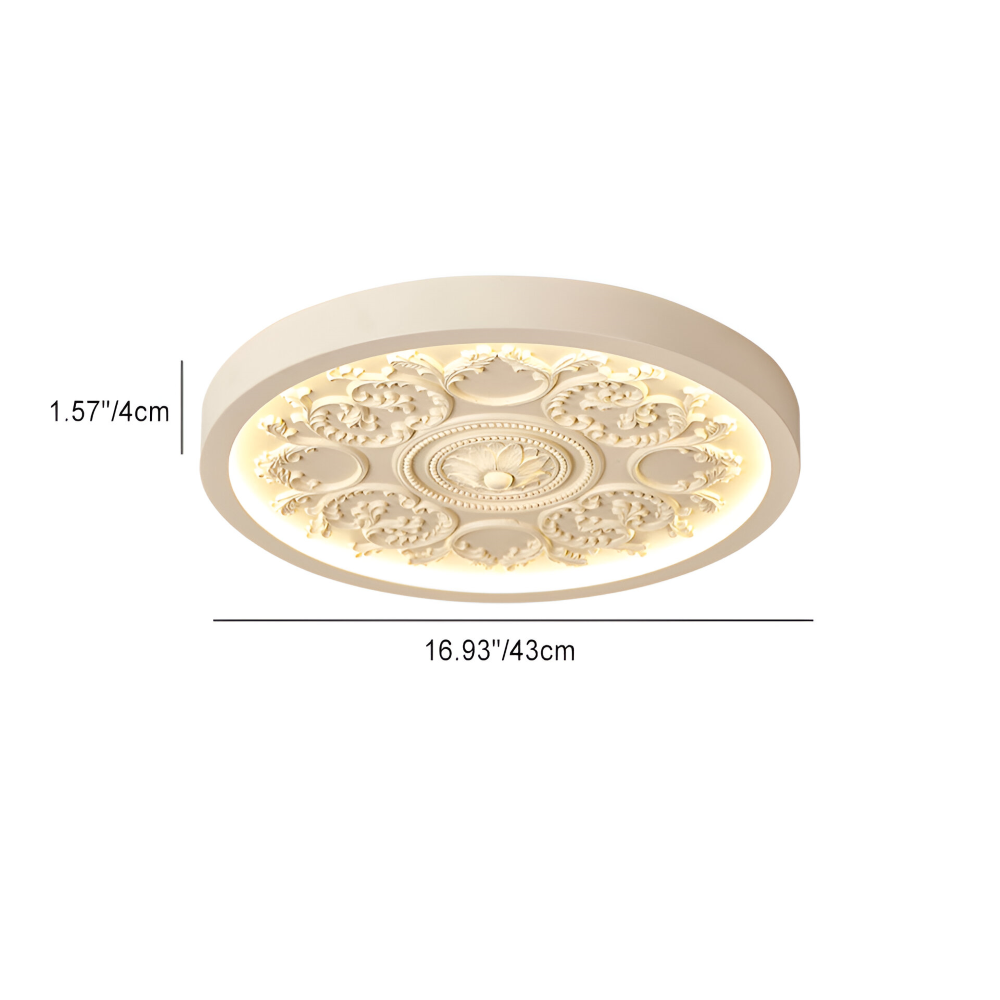 Snygg Snidad Flora LED Taklampa - Taklampa med Minimalistisk Design i Resin för Sovrum