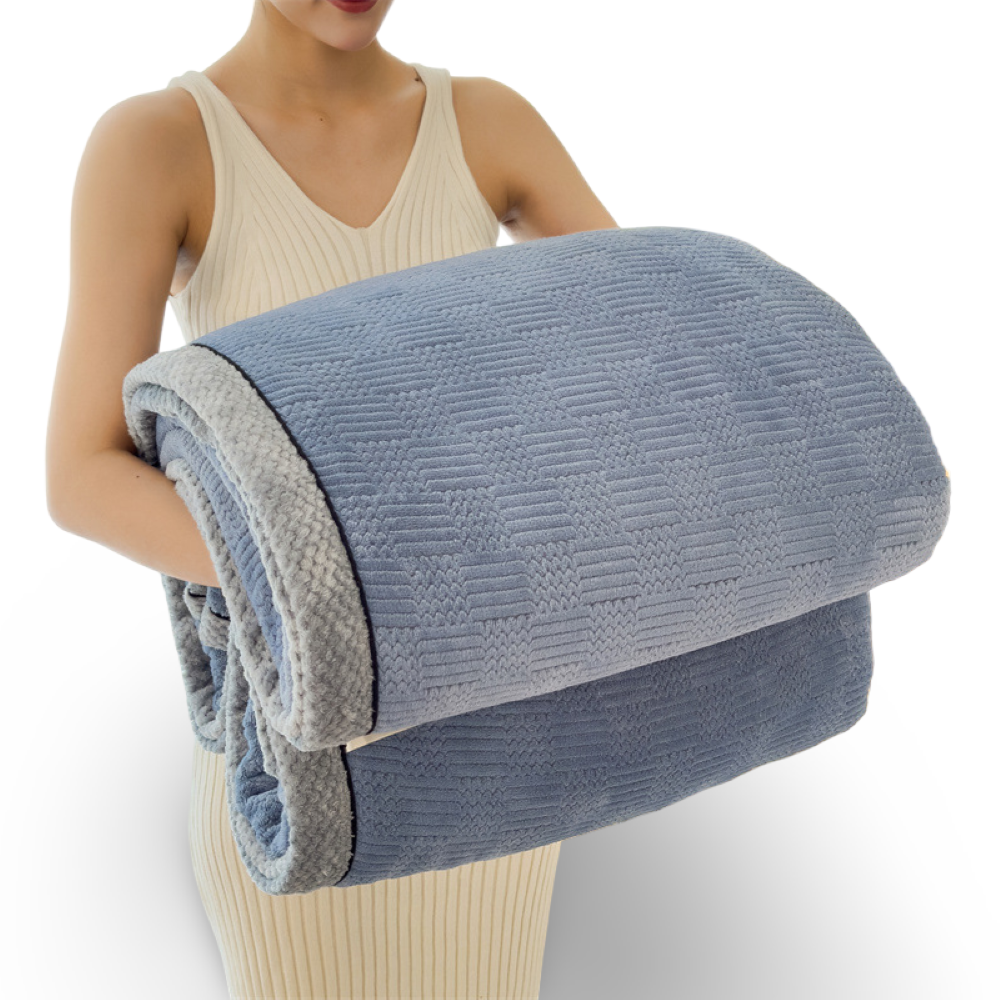 Mjuk Präglad Mysfilt med Elegant Kantdesign - Bekväm, Maskintvättbar Komfort för Heminredning