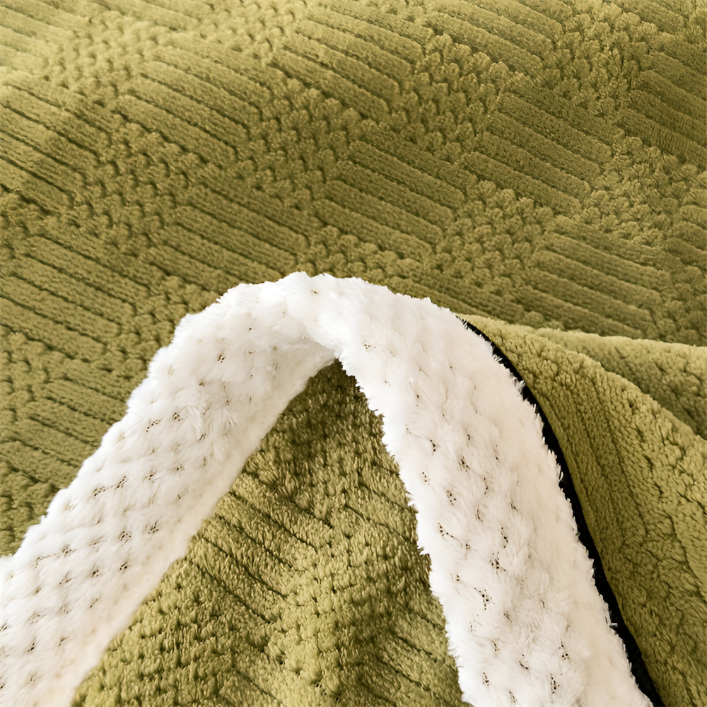 Mjuk PrÀglad Mysfilt med Elegant Kantdesign - BekvÀm, MaskintvÀttbar Komfort för Heminredning