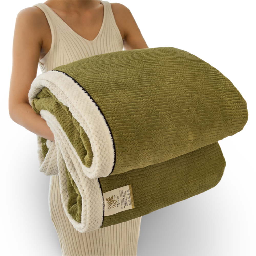 Mjuk Präglad Mysfilt med Elegant Kantdesign - Bekväm, Maskintvättbar Komfort för Heminredning