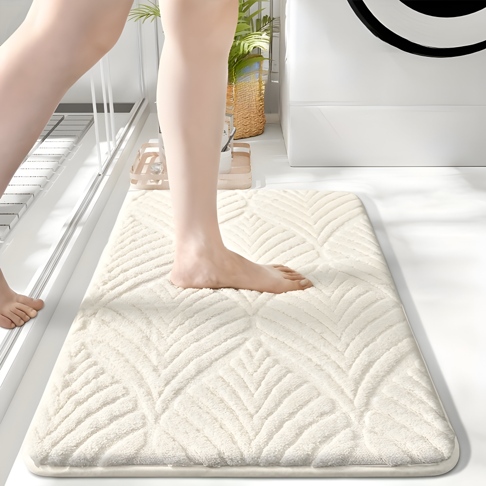 Mjuk Mikrofiber Geometrisk Rutschfri Badmatta - Plysch Absorberande Badmatta