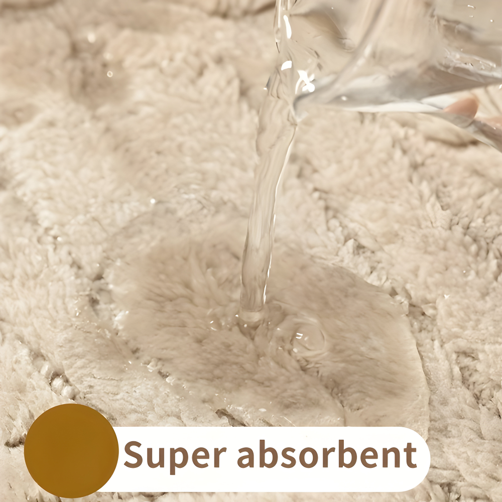 Mjuk Mikrofiber Geometrisk Rutschfri Badmatta - Plysch Absorberande Badmatta