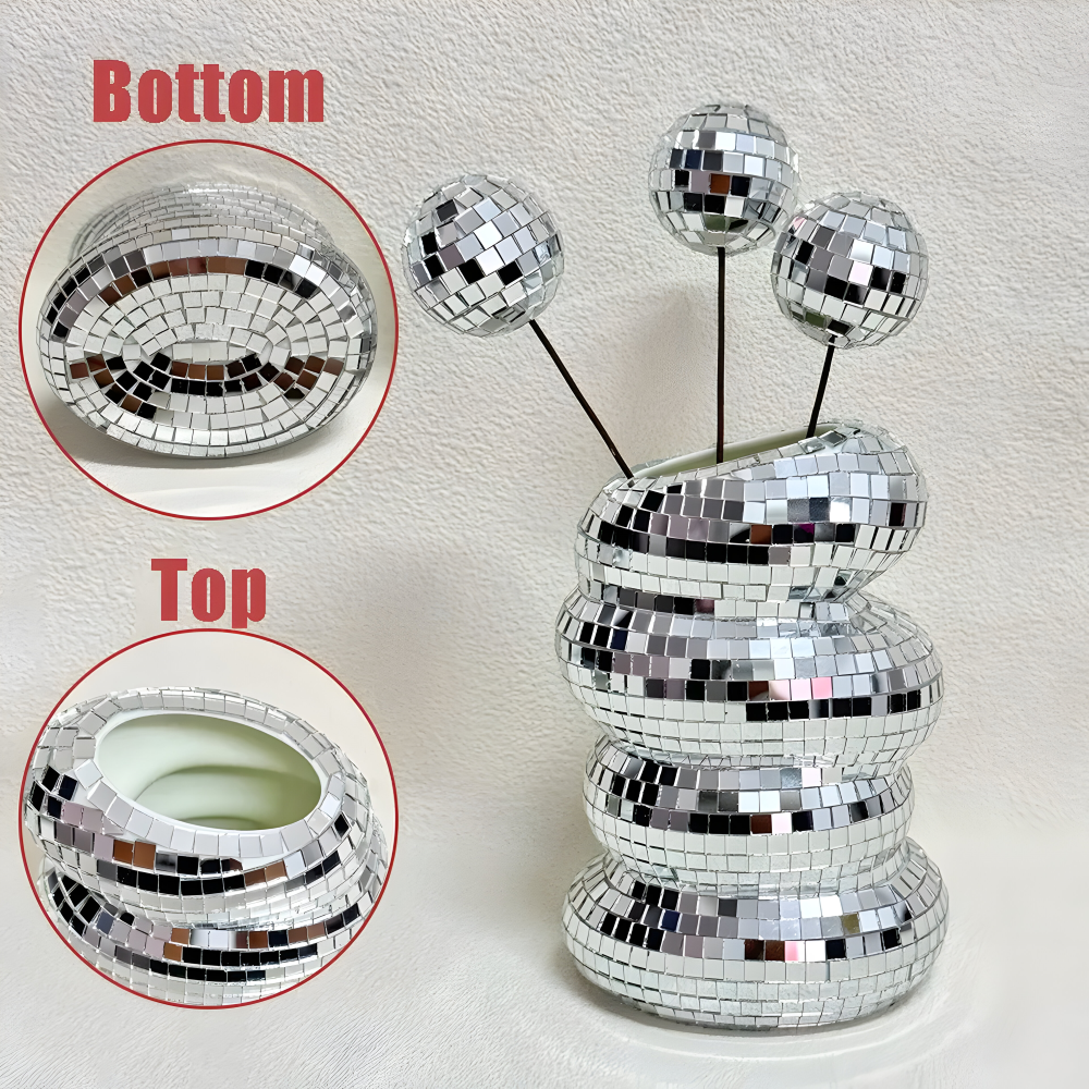 Sprudlande Disco Vasen - Stilig, Disco-inspirerad Blomsterpresentation