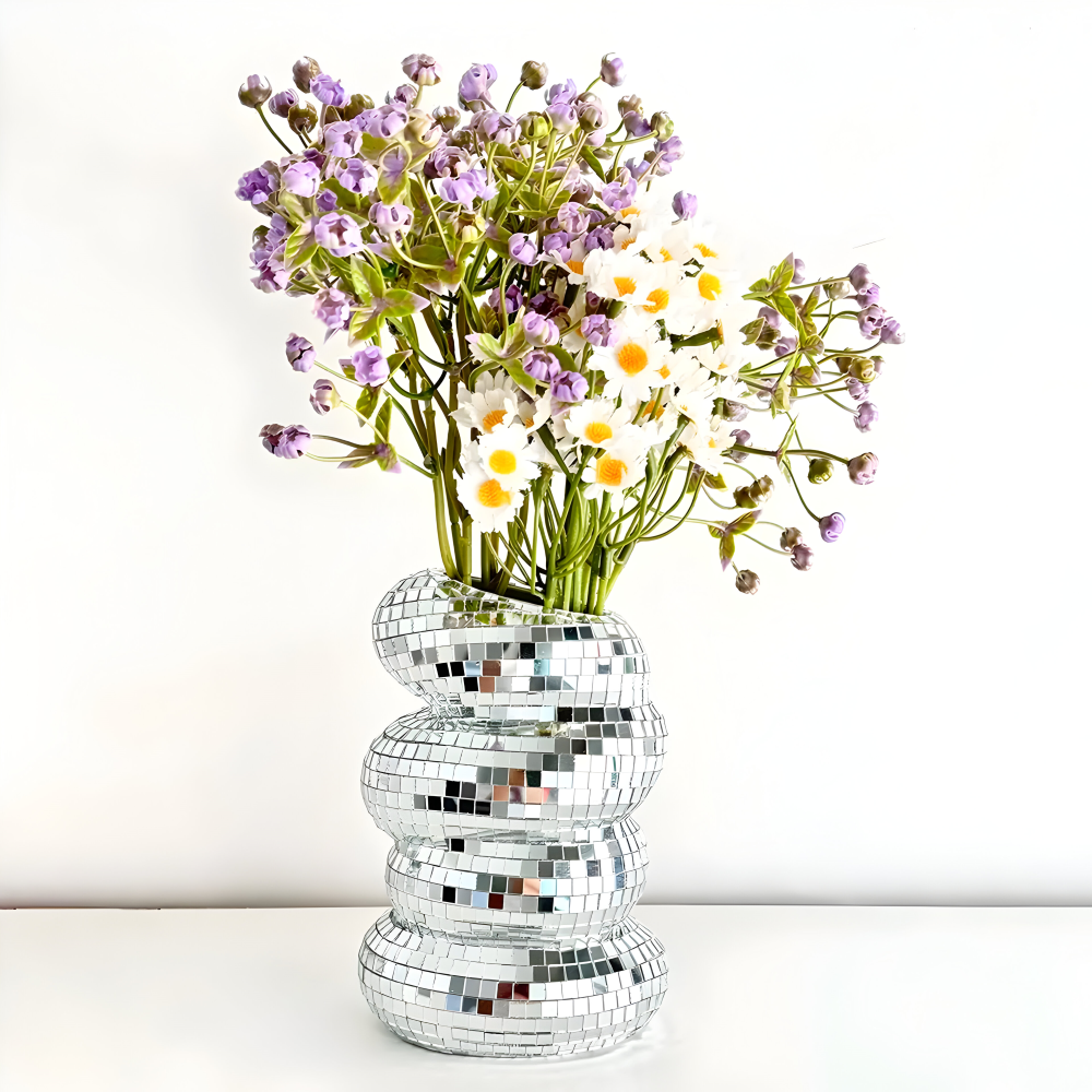 Sprudlande Disco Vasen - Stilig, Disco-inspirerad Blomsterpresentation