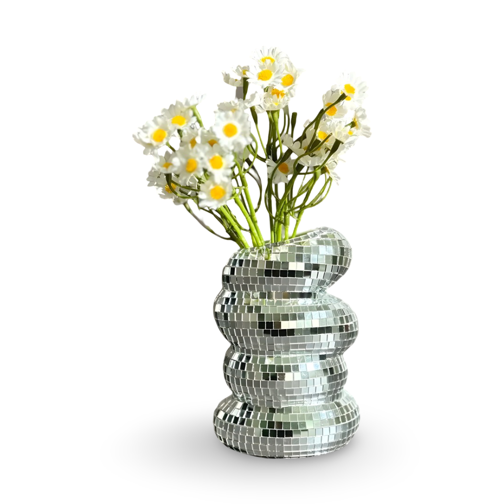 Sprudlande Disco Vasen - Stilig, Disco-inspirerad Blomsterpresentation