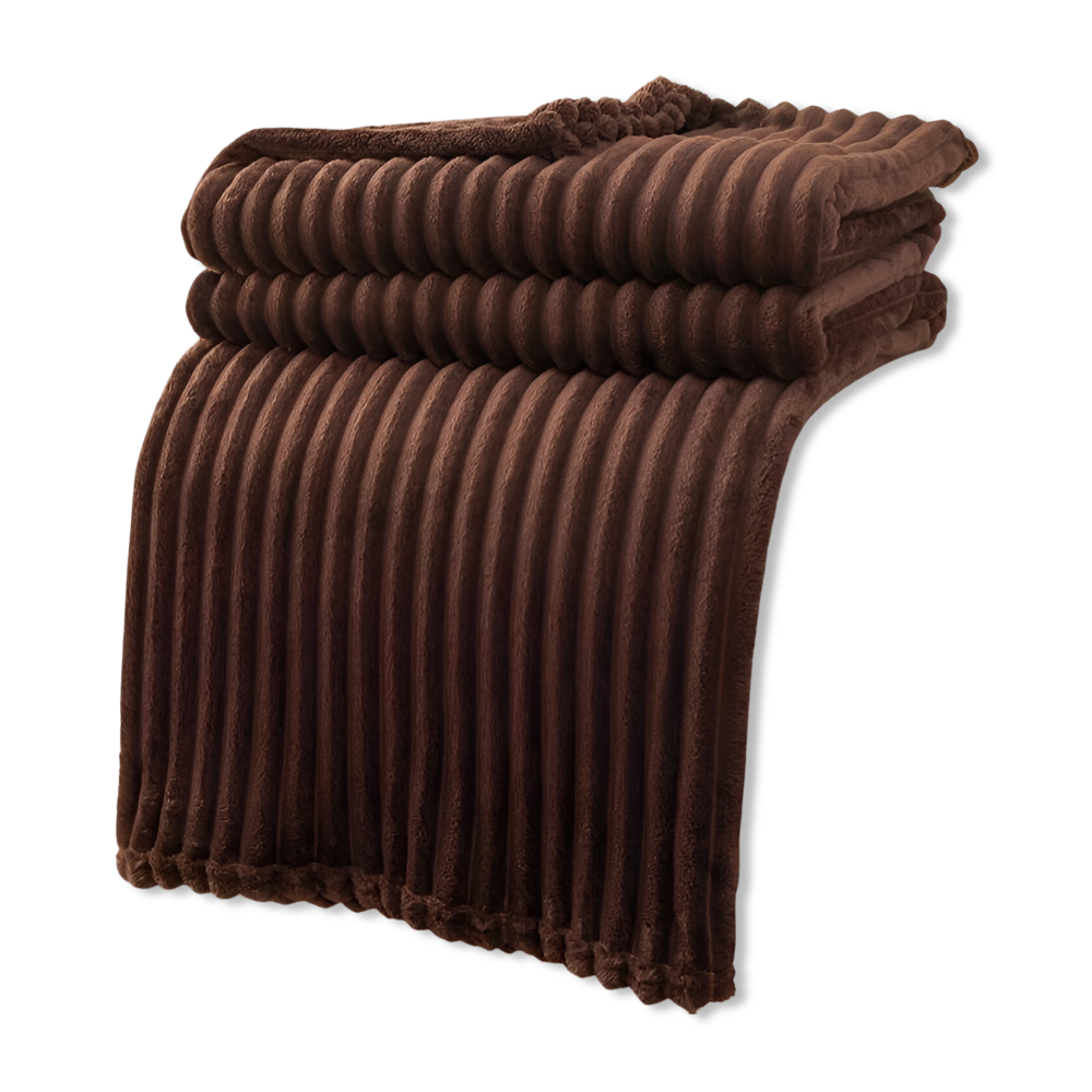 StripyLux Plaid - Mjuk, Andningsaktiv Ribbad Fleecefilt - Tjock Pläd