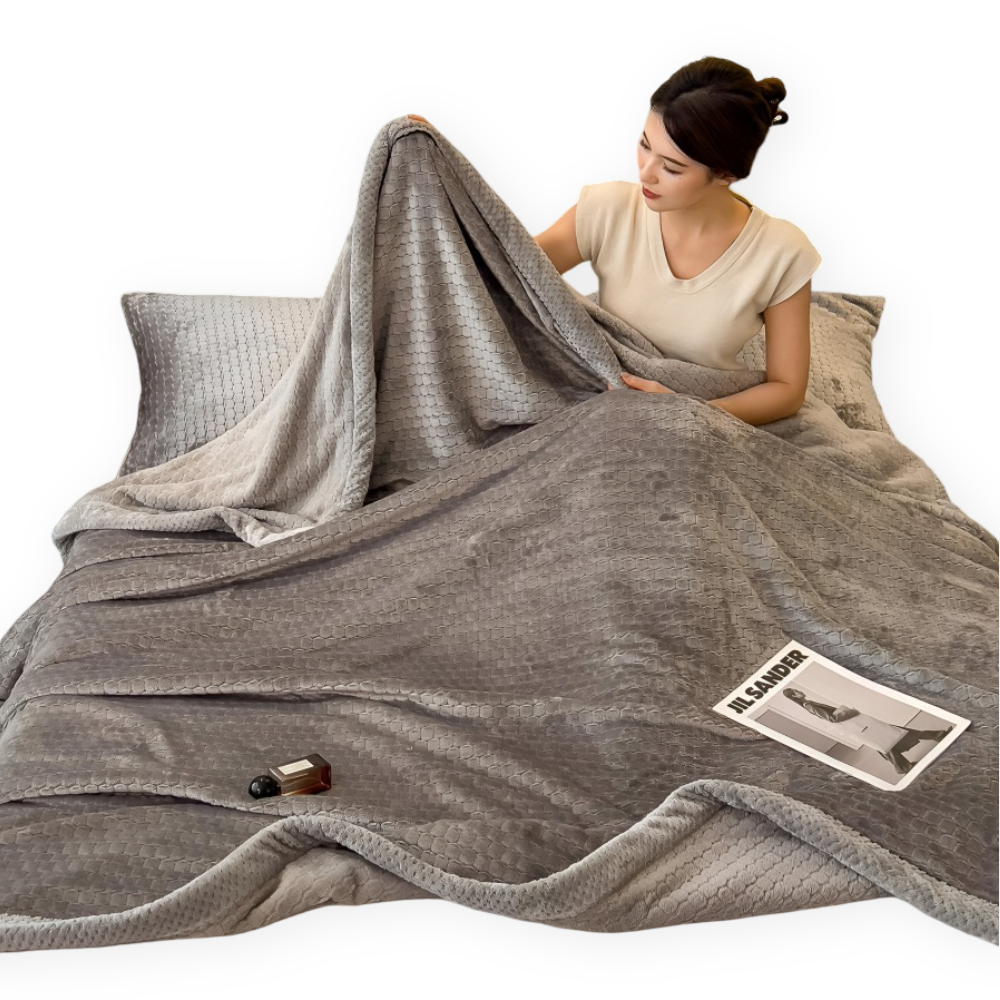 Stilfullt Ultra-mjukt Plysch Mysfilt - Lyxig Helårs Kastfilt - Tjock och Luddig Vintervärme Nödvändighet